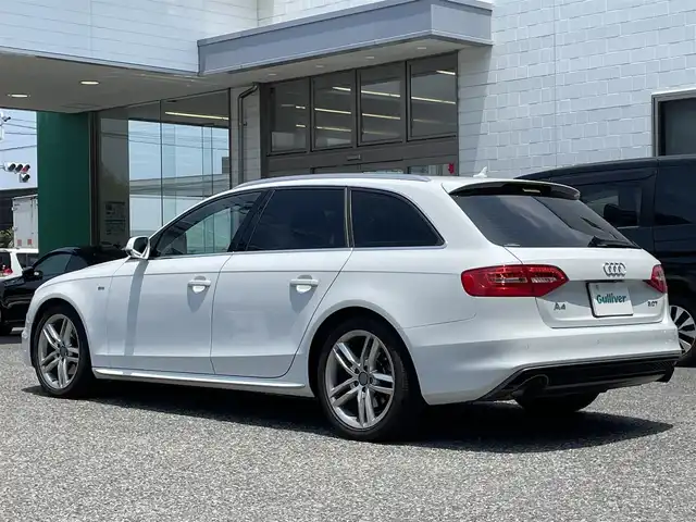 アウディ Ａ４ アバント 2．0 TFSI 愛知県 2013(平25)年 6.5万km グレイシアホワイトメタリック ワンオーナー/メーカーナビ（AM/FM/CD/DVD/ワンセグTV）/パーキングエイド/ETC/パドルシフト/前後ドラレコ/自動防眩ミラー/電動パーキングブレーキ/フォグランプ/純正18インチアルミ/取説/保証書/スペアキー