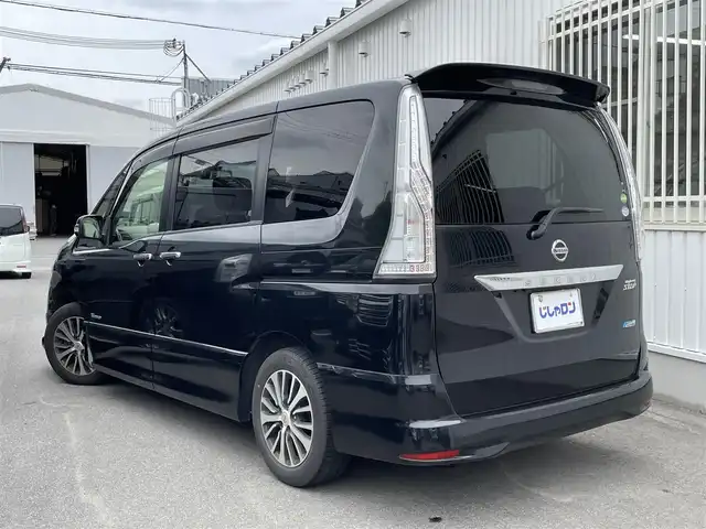 日産 セレナ HWS S HV Vエアロ+Sefty 大阪府 2015(平27)年 13万km ダイヤモンドブラック (株)IDOMが運営する【じしゃロン東大阪店】の自社ローン専用車両になります。こちらは現金またはオートローンご利用時の価格です。自社ローンご希望の方は別途その旨お申付け下さい/純正8インチナビゲーション/【型式：MM515D-L】　/ＣＤ/ＤＶＤ/Ｂｌｕｅｔｏｏｔｈ/ＵＳＢ/ＳＤ　/フルセグTV/バックカメラ　/フリップダウンモニター　/クルーズコントロール/ＥＴＣ　/両側パワースライドドア　/ＬＥＤヘッドライト　/オートライト　/スマートキー　/純正アルミホイール/ダブルエアバック/アイドリングストップ/パワーウィンドウ/パワーステアリング/ABS/取説＆保証書/スペアスマートキー