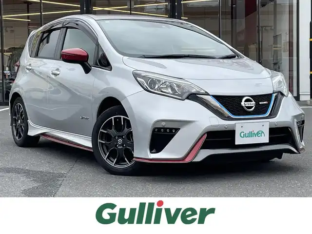 日産 ノート e－パワー ニスモ 宮城県 2018(平30)年 6.6万km ブリリアントシルバー 走行距離：６５１４０ｋｍ/純正ナビ/バックカメラ/純正アルミホイール/純正フロアマット/エアロ/ETC/前後コーナーセンサー/前方ドライブレコーダー/純正ドアバイザー/パーキングアシスト/プッシュスタート/LEDライト/フォグランプ/AM・FM・Bluetooth・TV・CD・SD・ipod