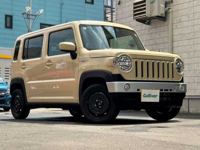 スズキ ハスラー HYBRID G 道央・札幌 2022(令4)年 0.6万km シフォンアイボリーM 社外ナビ(FM、AM、BT、CD、DVD)/フロアマット/横滑り防止/ダウンヒルアシストコントロール/グリップモードスイッチ/レーンアシスト/アイドリングストップ/コーナーセンサー/オートライト/シートヒーター前席/ドラレコ前後/バックカメラ/プッシュスタート