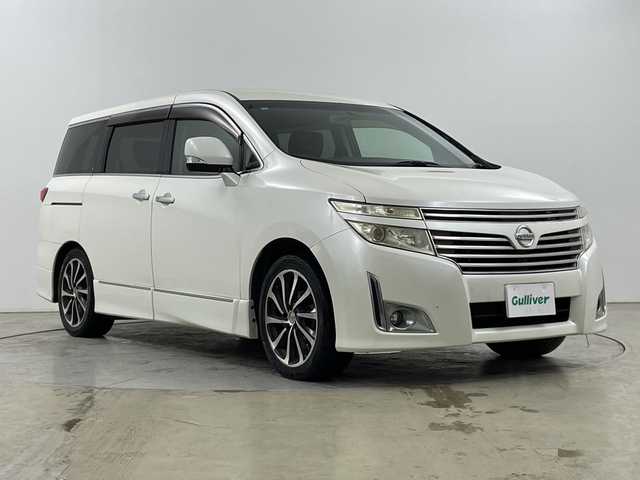 日産 エルグランド 250ハイウェイスター 道央・札幌 2011(平23)年 13.3万km ブリリアントホワイトパール ・4WD/・片側パワースライドドア/・横滑り防止装置/・HIDオートライト/・MTモード付AT/・ETC/WAC/スマートキー/・ハーフレザーシート/オットマン/・積込冬タイヤ社外AWセット/・リアドアウィンドウサンシェード/・電動格納ミラー/ウィンカーミラー/・社外フロアマット/ドアバイザー