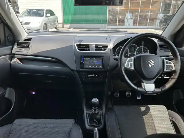 スズキ スイフト スポーツ 島根県 2014(平26)年 10.9万km アブレイズレッドパール2 社外メモリナビ（MDV-313)/（ワンセグテレビ・CD・DVD・AUX・ラジオ）/フルエアロ/17インチ規格外純正アルミホイール/純正フロアマット/車高調（i-SHOCK・純正車載)/ドアバイザー/セミバケットシート/クルーズコントロール/ウィンカーミラー/スペアキー有り