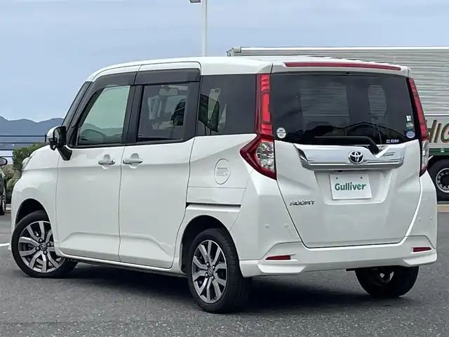 トヨタ ルーミー カスタムG－T 島根県 2020(令2)年 7.7万km パールホワイトⅢ 登録時走行距離　76104km/純正９インチナビ/(AM/FM/CD/Bluetooth)/フルセグテレビ/両側パワースライドドア/オートマチックハイビーム/クルーズコントロール/コーナーセンサー/ビルドインETC/ステアリングスイッチ/アイドリングストップ/衝突軽減ブレーキ/横滑り防止