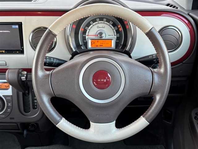 スズキ ラパン ショコラ X 茨城県 2015(平27)年 5.4万km フィズブルーパールメタリック/ホワイト 純正ナビ/　(CD/DVD/フルセグ)/前方ドライブレコーダー/ETC/LEDヘッドライト/本革シート/社外アルミホイール(SG・E)/純正アルミホイール付き/Wエアバック/ABS/アイドリングストップ/スマートキー/取扱説明書