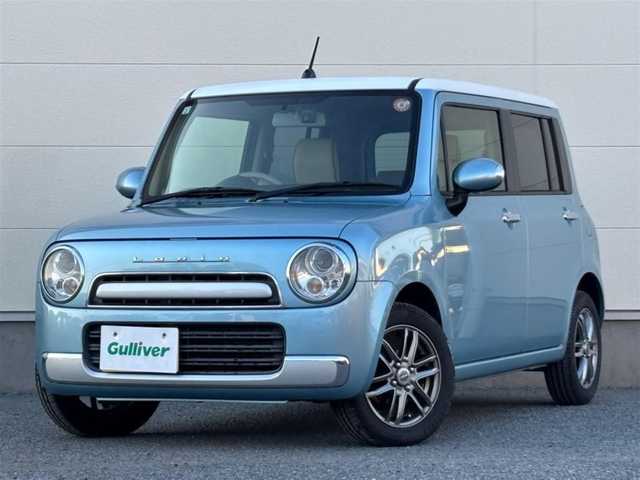 スズキ ラパン ショコラ X 茨城県 2015(平27)年 5.4万km フィズブルーパールメタリック/ホワイト 純正ナビ/　(CD/DVD/フルセグ)/前方ドライブレコーダー/ETC/LEDヘッドライト/本革シート/社外アルミホイール(SG・E)/純正アルミホイール付き/Wエアバック/ABS/アイドリングストップ/スマートキー/取扱説明書