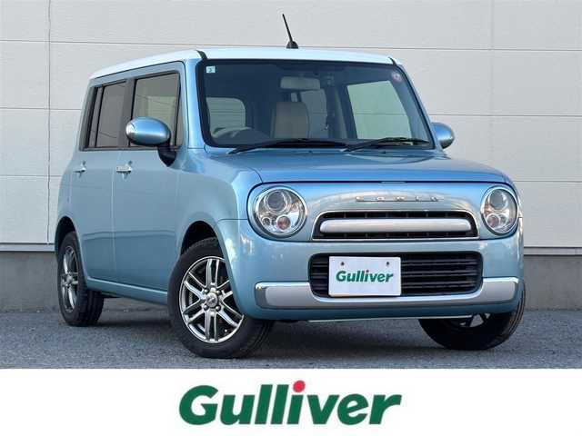 スズキ ラパン ショコラ X 愛知県 2015(平27)年 5.4万km フィズブルーパールメタリック/ホワイト 純正ナビ/　(CD/DVD/フルセグ)/前方ドライブレコーダー/ETC/LEDヘッドライト/本革シート/社外アルミホイール(SG・E)/純正アルミホイール付き/Wエアバック/ABS/アイドリングストップ/スマートキー/取扱説明書