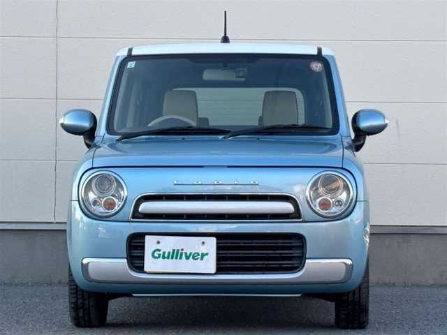 スズキ ラパン ショコラ X 愛知県 2015(平27)年 5.4万km フィズブルーパールメタリック/ホワイト 純正ナビ/　(CD/DVD/フルセグ)/前方ドライブレコーダー/ETC/LEDヘッドライト/本革シート/社外アルミホイール(SG・E)/純正アルミホイール付き/Wエアバック/ABS/アイドリングストップ/スマートキー/取扱説明書