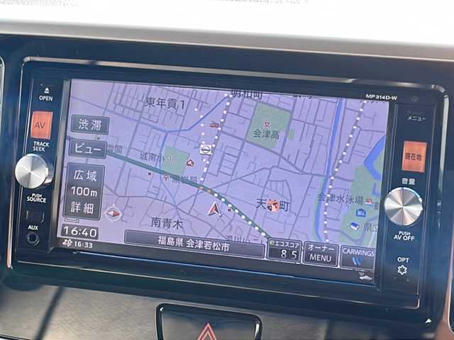 日産 デイズ ルークス ハイウェイスターX 福島県 2014(平26)年 8.8万km ブラック 純正ナビ　全方位Ｃ　フルセグＴＶ　ＢＴ　純正１４インチサマータイヤ付ＡＷ　スペアキー　エンスタ　純正ドアバイザー　片側パワスラ　電動格納ミラー　自動防眩ミラー　シートカバー　リアシーリングファン