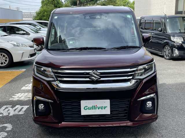 スズキ ソリオ HV MZ 静岡県 2024(令6)年 0.6万km メロウディープレッドパール 純正ナビ/フルセグTV/DVD/CD/BT/USB/全方位カメラ/両側電動スライドドア/衝突軽減ブレーキ/レーンキープアシスト/ヘッドアップディスプレイ/バックソナー/前後ドライブレコーダー/前席シートヒーター /LEDヘッドライト/LEDフォグライト/ビルトインETC/純正15インチAW/スマートキー×2/保証書/取扱説明書/ナビ取扱説明書