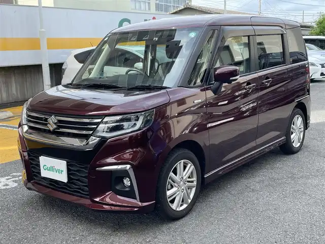 スズキ ソリオ HV MZ 静岡県 2024(令6)年 0.6万km メロウディープレッドパール 純正ナビ/フルセグTV/DVD/CD/BT/USB/全方位カメラ/両側電動スライドドア/衝突軽減ブレーキ/レーンキープアシスト/ヘッドアップディスプレイ/バックソナー/前後ドライブレコーダー/前席シートヒーター /LEDヘッドライト/LEDフォグライト/ビルトインETC/純正15インチAW/スマートキー×2/保証書/取扱説明書/ナビ取扱説明書