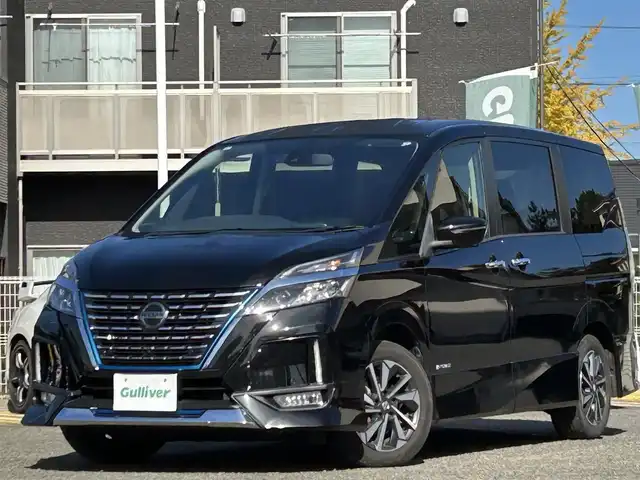 日産 セレナ e－パワー ハイウェイスター V 宮城県 2019(令1)年 7.1万km ダイヤモンドブラック 純正SDナビ（フルセグTV、BT、AM、FM、SD、DVD、CD、ブルーレイ）//フリップダウンモニター//日産プロパイロット//純正エアロ（フロント、サイド）//ビルトインETC2.0//純正AW//ドラレコ//全周囲カメラ//純正フロアマット//BSM//両側パワースライドドア//前席シートヒーター//電動格納ドアミラー//パーキングアシスト//スマートキー//オートライト