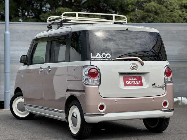 ダイハツ ムーヴ キャンバス G メイクアップ リミテッド　SAⅢ 三重県 2019(令1)年 8.6万km パールホワイトⅢ/ライトローズマイカメタリックⅡ 2トーン ワンオーナー /純正OPルーフキャリア/社外ホイール/スマートアシスト3/アイドリングストップ/純正メモリナビ・地デジTV/・DVD/CD/・Bluetooth/全周囲カメラ/バックソナー/ミルモアイ前後ドライブレコーダー/レーンディパーチャーアラート/前席シートヒーター /ETC/LEDヘッドランプ/・オートライト/フロントフォグランプ/プッシュエンジンスタート/スマートキー/新車時保証書/取扱説明書