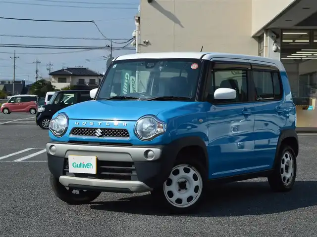 スズキ ハスラー G 栃木県 2015(平27)年 13.8万km サマーブルーM ワンオーナー/レーザーブレーキサポート/純正ナビ/[フルセグ/AM/FM/CD/DVD]/ETC/ドライブレコーダー[前後]/D席シートヒーター/電動格納ミラー/純正マット/ドアバイザー/スマートスペアキー×１/取扱説明書/保証書/記録簿/[H30.R4.6.7]