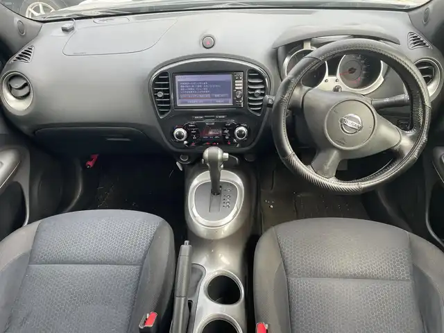 日産 ジューク 15RX タイプV 千葉県 2012(平24)年 9.5万km サファイアブラック 社外16インチアルミホイール/前後ドライブレコーダー（AG422-DRC）/純正ホイールキャップ付き夏タイヤ積込/プッシュスタート/ETC/フォグ/電動格納ミラー/ドアバイザー/レべライザー/保証書