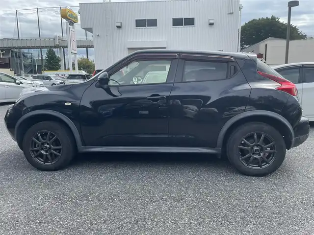 日産 ジューク 15RX タイプV 千葉県 2012(平24)年 9.5万km サファイアブラック 社外16インチアルミホイール/前後ドライブレコーダー（AG422-DRC）/純正ホイールキャップ付き夏タイヤ積込/プッシュスタート/ETC/フォグ/電動格納ミラー/ドアバイザー/レべライザー/保証書