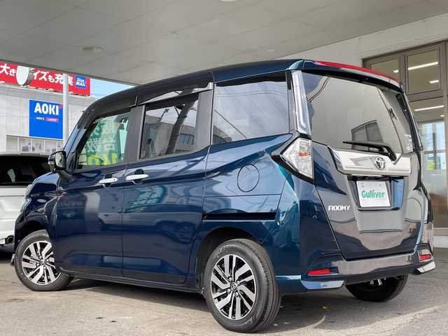 トヨタ ルーミー カスタムG 岐阜県 2023(令5)年 1.4万km レーザーブルークリスタルシャイン /登録時14026km//ワンオーナー//純正9インチディスプレイオーディオ/(AM/FM/フルセグTV/BT/USB)//メーカーパッケージOP(ディスプレイオーディオパッケージ)/(9インチディスプレイオーディオ)/(バックカメラ)/(ステアリングスイッチ)//スマートアシスト/(衝突回避支援ブレーキ機能)/(衝突警報機能)/(車線逸脱警報機能)/(路側逸脱警報)/(ふらつき警報)/(ブレーキ制御付誤発進抑制機能)/(先行車発進お知らせ機能)/(アダプティプドライビングビーム)/(オートハイビーム)/(サイドビューランプ)/(コーナーセンサー)/(標識認識機能)/(全車速追従機能付ACC)//純正フロアマット//純正LEDヘッドライト//純正14インチアルミホイール//ETC