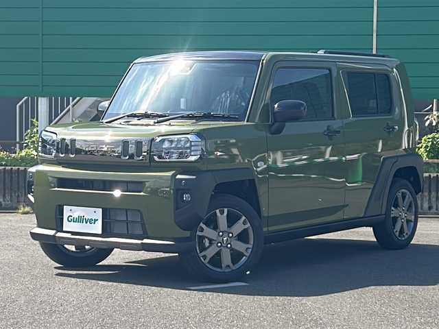 ダイハツ タフト G ダーククロムベンチャー 茨城県 2025(令7)年 0.1千km フォレストカーキメタリック 純正7インチディーラーオプションナビ（AM/FM/Bluetooth接続/フルセグTV/USB/CD/DVD）/バックカメラ/ガラスルーフ/スマートキー/パーキングアシスト/アイドリングストップ/前席シートヒーター/前後コーナーセンサー/純正15インチアルミホイール/クルーズコントロール/衝突被害軽減システム/横滑り防止装置/盗難防止装置/オートホールド/電動パーキングブレーキ/ステアリングリモコンスイッチ