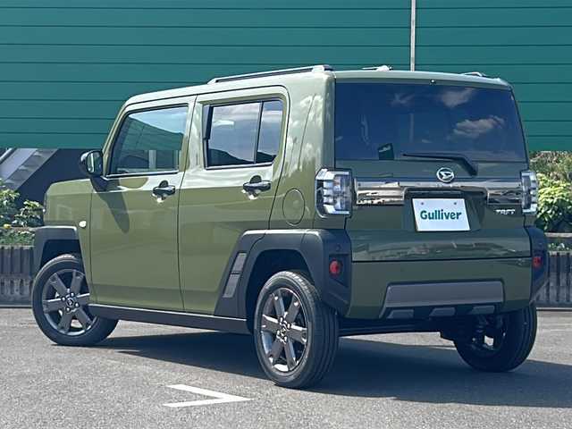 ダイハツ タフト G ダーククロムベンチャー 茨城県 2025(令7)年 0.1千km フォレストカーキメタリック 純正7インチディーラーオプションナビ（AM/FM/Bluetooth接続/フルセグTV/USB/CD/DVD）/バックカメラ/ガラスルーフ/スマートキー/パーキングアシスト/アイドリングストップ/前席シートヒーター/前後コーナーセンサー/純正15インチアルミホイール/クルーズコントロール/衝突被害軽減システム/横滑り防止装置/盗難防止装置/オートホールド/電動パーキングブレーキ/ステアリングリモコンスイッチ
