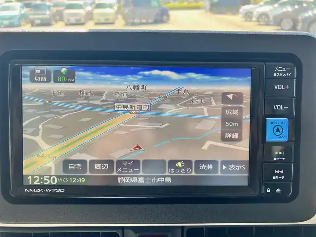 ダイハツ ムーヴ キャンバス ストライプス G 静岡県 2024(令6)年 0.1千km シャイニングホワイトパール/アプリコットピンクメタリック 純正ナビ(CD/DVD/BT/フルセグ)/バックカメラ/登録済未使用車/エンジンスタートボタン/保証書/取扱説明書/パワーステアリング/パワーウィンドウ/アイドリングストップ/オートエアコン/スペアキー１本/USB入力端子/D席N席シートヒーター/両側パワースライドドア/ABS/横滑り防止装置/コーナーセンサー前後/レーンキープアシスト/盗難防止装置/オートライト/オートマチックハイビーム/LEDヘッドライト/W+サイドエアバック/カーテンエアバック/衝突軽減システム/カップヒーター