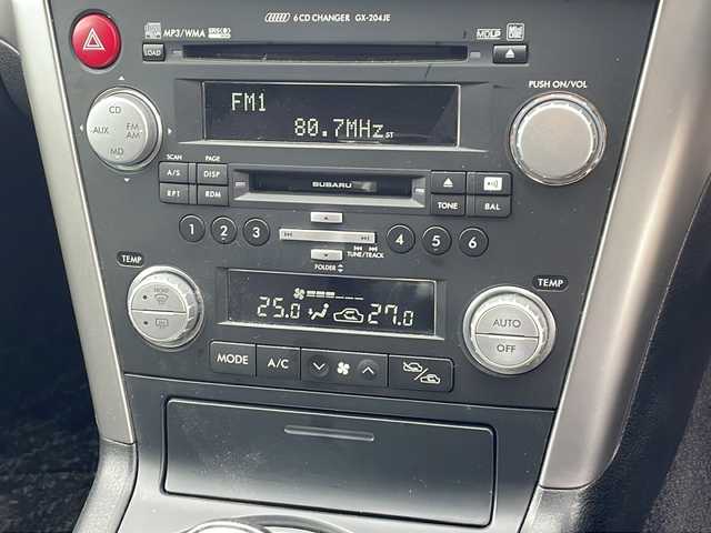 スバル レガシィ ツーリングワゴン 2．0GT 徳島県 2007(平19)年 10.4万km オブシディアンブラックパール 7型純正HDDナビ/（フルセグ/HDD/USB/DISC/ラジオ/SD/VTR）/純正オーディオ/（ラジオ/CD/MD/AUX）/ターボ/バックカメラ/ETC/社外フロアマット/ワイパーデザイアー/パドルシフト/D席パワーシート/スペアキー