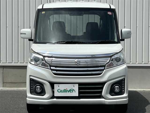 スズキ スペーシア カスタム XS 群馬県 2016(平28)年 9.9万km クリスタルホワイトP 社外ナビ（CN-RE03D）/　フルセグTV/Bluetooth再生/CD/DVD/SD/レーダーブレーキサポート/車線逸脱警報システム/両側パワースライドドア/シートヒーター/アイドリングストップ/ETC/スマートキー/プッシュスタート/社外フロアマット/純正15インチアルミホイール/保証書/取扱説明書/スペアーキー1本