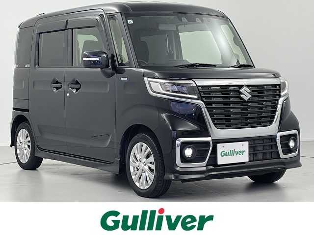 スズキ スペーシア カスタム HYBRID GS 岐阜県 2021(令3)年 1.5万km ブルーイッシュブラックパール3 ワンオーナー/社外ナビ（ケンウッドKXM-E506W）/AM/FM/TV/SD/BT/CD/DVD/フルセグテレビ/アイドリングストップ/USB充電2口/片側パワースライドドア/ドアバイザー/LEDヘッドライト/LEDフォグライト/スズキセーフティサポート/追従型オートクルーズコントロール/衝突軽減ブレーキ/車線逸脱防止/後方コーナーセンサー/D席シートヒーター/オートライト