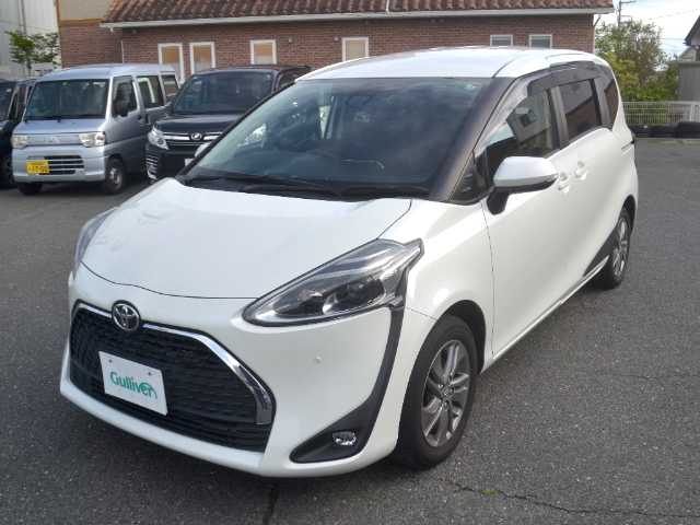 トヨタ シエンタ G クエロ 宮城県 2019(令1)年 3.1万km ホワイトパールクリスタルシャイン /　純正メモリーナビ/　フルセグTV/　Bluetooth/　CD/DVD/　純正フリップダウンモニター/　純正ドライブレコーダー/　ビルトインETC/　トヨタセーフティセンス/　コーナーセンサー/　LEDヘッドライト/　フォグランプ/　ハーフレザーシート/　純正15インチAW/　スマートキー/　スペアキー/　革巻ステアリング/　フロアマット/　ドアバイザー/