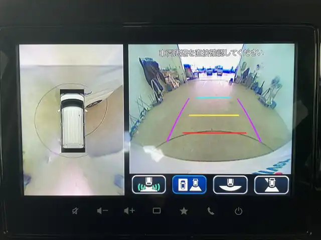 スズキ スペーシア カスタム HYBRID XS 富山県 2025(令7)年 0.8万km ピュアホワイトパール/ブラック2トーン 純正ナビ（AM/FM/BT/USB/フルセグ）/全方位カメラ/ドライブレコーダー/ETC/両側パワースライドドア/ハーフレザーシート/シートヒーター/ハンドルヒーター/衝突被害軽減システム/レーダークルーズコントロール/レーンキープアシスト/コーナーセンサー/横滑り防止装置/ヘッドアップディスプレイ/オートホールド付電子パーキング/純正アルミホイール/純正フロアマット/ハンドルヒーター/革巻きステアリング/ステアリングスイッチ/オートLEDライト/フォグライト/スマートキー