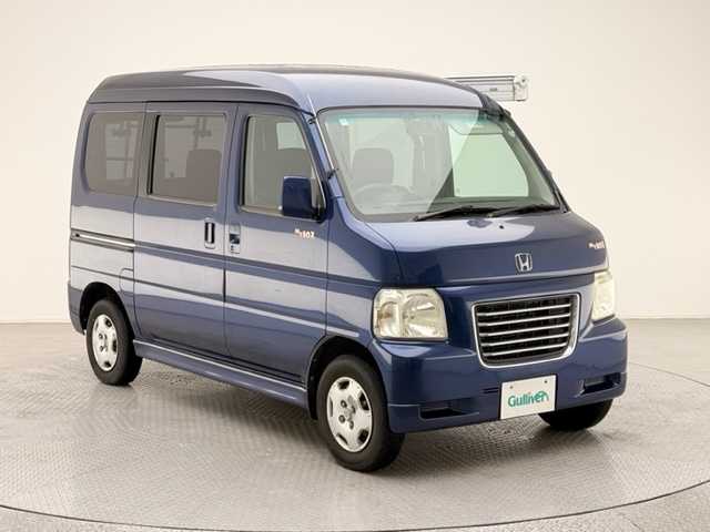 ホンダ バモス ホビオ ターボ 兵庫県 2005(平17)年 15.6万km エターナルブルーパール 4WD/サイドオーニング/リアラダー/シンクキット/天井収納BOX/社外SD(CD/DVD/SD/Bt/フルセグ)/バックカメラ/ETC/ドライブレコーダー/両側スライドドア/スペアキーx１