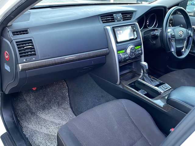 トヨタ マークＸ 250G Four 福島県 2014(平26)年 19.4万km ホワイトパールクリスタルシャイン 純正７ナビ　バックＣ　ＴＶ　ＢＴ　ステリモ　ビルトインＥＴＣ　D席Pシート　ＳＰＯＲＴモード　ＳＮＯＷモード　プッシュスタート　スマートキー　スペアキー　純正フロアマット　オートライト　フォグランプ　