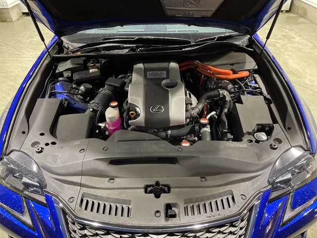 レクサス ＧＳ 300h Fスポーツ 山口県 2016(平28)年 8.3万km ヒートブルーコントラストレイヤリング 純正ナビ/（ＣＤ　Ｂｌｕ－ｒａｙ　Ｂｌｕｅｔｏｏｔｈ）/フルセグTV/バックカメラ/ビルトインETC/追従クルコン/レーンキープ/衝突軽減ブレーキ/オートハイビーム/ステアリングヒーター/レザーシート/シートヒーター/エアシート/メモリ付パワーシート/ステアリングヒーター/LEDヘッドライト/フォグライト/純正AW