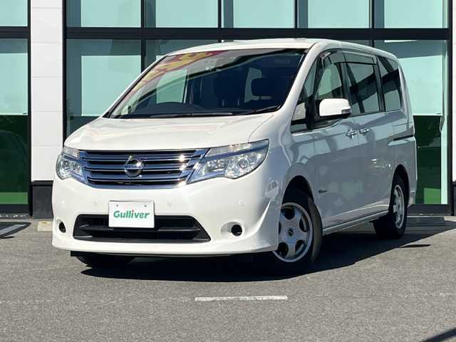 日産 セレナ 20X S HV Aセーフティ 和歌山県 2014(平26)年 3.5万km ブリリアントホワイトパール 純正ナビ/アラウンドビューモニター/エマージェンシーブレーキ/クルーズコントロール/レーンキープ/横滑り防止機能/ビルトインETC/前後ドライブレコーダー/純正フロアマット/アイドリングストップ/電動格納ミラー