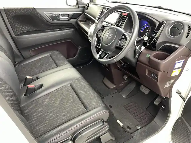 ホンダ Ｎ ＷＧＮ カスタム G ターボパッケージ 福島県 2015(平27)年 7.5万km プレミアムホワイトパール 純正ナビゲーション/・型番：VXM-155VSi/・フルセグTV/BT/CD/DVD/USB/SD/FM/AM/・バックカメラ/・ETC/・前後ドライブレコーダー/革張ステアリング/・ステアリングリモコン/・パドルシフト/・クルーズコントロール/衝突被害軽減ブレーキ/ハーフレザーシート/アイドリングストップ/プッシュスタート/・スマートキー/電動格納ミラー/・ウィンカーミラー/LEDヘッドライト/・フォグライト/・オートライト/純正フロアマット/ドアバイザー/純正14インチAW