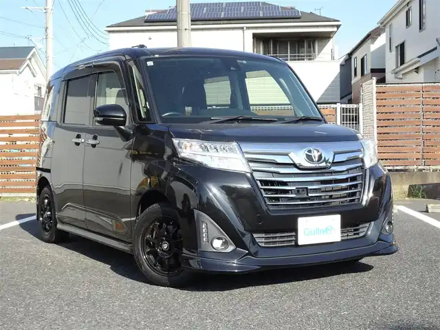 トヨタ ルーミー カスタムG S 千葉県 2017(平29)年 4万km ブラックマイカメタリック 純正ナビ（NSZT-Y66T）/・フルセグTV/・バックカメラ/・Bluetooth/・FM/AMラジオ/スマートアシストIII/・衝突警報機能/・衝突回避支援ブレーキ機能/・誤発進抑制制御機能/・先行車発進お知らせ機能/・オートハイビーム/ETC2.0/両側パワースライドドア/シートヒーター/アイドリングストップ/デジタルインナーミラー/ステアリングスイッチ/スマートキー2本/保証書/取扱説明書