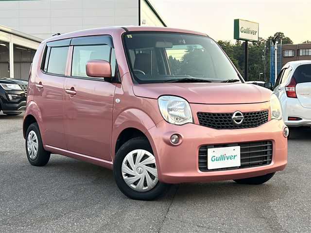 日産 モコ S 石川県 2014(平26)年 5.7万km モコピーチ Clarionナビ/・ワンセグTV/CD/DVD/BTオーディオ/AUX/ラジオ/プッシュスタート/電動格納ミラー/インテリジェントキー/アイドリングストップ/ドライブレコーダー/スペアキー/保証書/取扱説明書