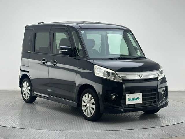 スズキ スペーシア カスタム XS 兵庫県 2015(平27)年 8万km ブルーイッシュブラックパール3 ・社外オーディオ/・片側パワースライドア/・ETC/・純正14インチアルミホイール/・HIDヘッドライト/・オートライト/・純正フロアマット/・スマートキー/・プッシュスタート/・アイドリングストップ/・ヘッドライトレベライザー
