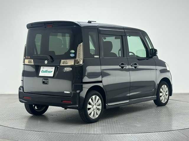 スズキ スペーシア カスタム XS 兵庫県 2015(平27)年 8万km ブルーイッシュブラックパール3 ・社外オーディオ/・片側パワースライドア/・ETC/・純正14インチアルミホイール/・HIDヘッドライト/・オートライト/・純正フロアマット/・スマートキー/・プッシュスタート/・アイドリングストップ/・ヘッドライトレベライザー