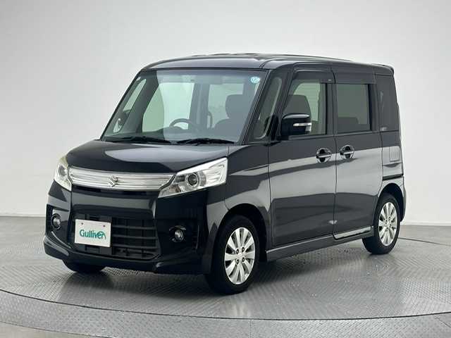 スズキ スペーシア カスタム XS 兵庫県 2015(平27)年 8万km ブルーイッシュブラックパール3 ・社外オーディオ/・片側パワースライドア/・ETC/・純正14インチアルミホイール/・HIDヘッドライト/・オートライト/・純正フロアマット/・スマートキー/・プッシュスタート/・アイドリングストップ/・ヘッドライトレベライザー
