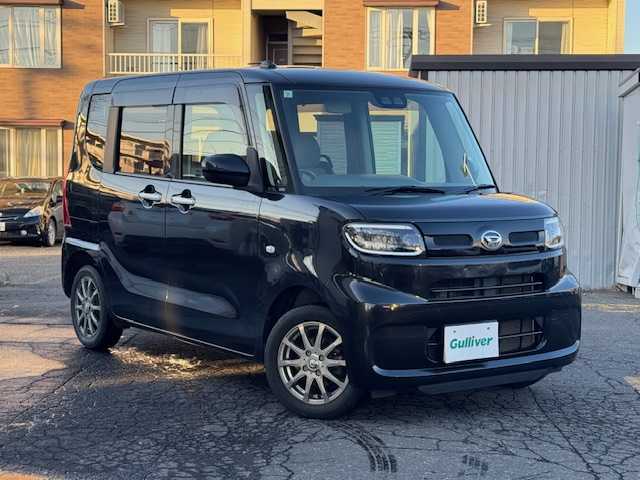 ダイハツ タント X 道東・釧路十勝 2019(令1)年 7.8万km ブラックマイカメタリック 4WD/社外モニターオーディオ/  （DVD/CD/Bluetooth）/バックカメラ/衝突軽減ブレーキ/片側パワースライドドア/前席シートヒーター/コーナーセンサー/アイドリングストップ/横滑り防止装置/LEDヘッドライト/オートライト/ヘッドライトレベライザー/社外エンジンスターター/スマートキー/エンジンプッシュスタート/スペアキー/取扱説明書/保証書/社外14インチアルミホイール/冬タイヤ積み込み/　　（155/65r14、2mm、2017年製）