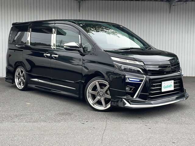 トヨタ ヴォクシー ZS 煌Ⅱ 長野県 2020(令2)年 4.7万km ブラック ４WD/モデリスタエアロ/純正１０型ナビフルセグTV/バックカメラ/ETC2.0/ドライブレコーダー/WORK１９インチアルミ/純正アルミ夏タイヤ積込/車高調（純正サス積込）/社外グリル(純正グリル積込)/社外テールライト(純正テールライト積込)/トヨタセーフティセンス