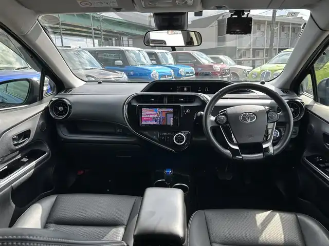 トヨタ アクア G ブラックソフトレザーセレ 愛知県 2018(平30)年 3.8万km コバルトブルーメタリック 社外ＳＤナビ（パナソニック製ＣＮ－ＲＸ０４ＷＤ）　/Ｂカメラ　/ＤＴＶ　/ＢＴ　/ＥＴＣ　/ＣＤ／ＤＶＤ　/ナノイー　/純正フロアマット　/ドアバイザー　/ブルーレイ再生　/前席シートヒーター　/ＬＥＤヘッドライト