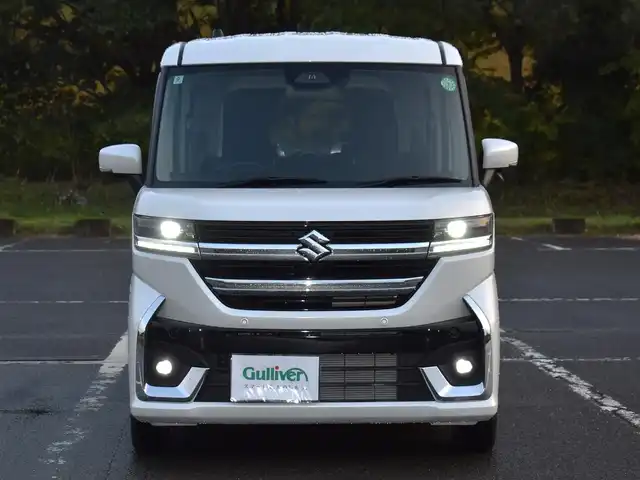 スズキ スペーシア カスタム HYBRID GS 福岡県 2024(令6)年 0.3万km ピュアホワイトP ワンオーナー/デュアルセンサーブレーキサポートII/アダプティブクルーズコントロール/社外ナビ(AVIC-RL720)/フルセグTV/バックカメラ/片側パワースライドドア/純正14インチアルミホイール/運転席シートヒーター/ステアリングスイッチ/LEDヘッドライト/フォグランプ/アイドリングストップ/純正ドアバイザー/純正フロアマット