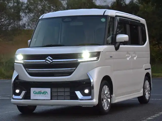 スズキ スペーシア カスタム HYBRID GS 福岡県 2024(令6)年 0.3万km ピュアホワイトP ワンオーナー/デュアルセンサーブレーキサポートII/アダプティブクルーズコントロール/社外ナビ(AVIC-RL720)/フルセグTV/バックカメラ/片側パワースライドドア/純正14インチアルミホイール/運転席シートヒーター/ステアリングスイッチ/LEDヘッドライト/フォグランプ/アイドリングストップ/純正ドアバイザー/純正フロアマット