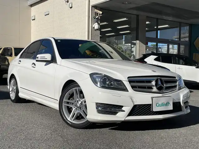メルセデス・ベンツ Ｃ２００ ブルーエフィシェンシー AVG 和歌山県 2012(平24)年 7万km ポーラホワイト 純正メーカーナビ・Bluetooth・CD・DVD・USB/バックカメラ/HIDヘッドライト/前席パワーシート/ハーフレザーシート/AMG17インチアルミホイール/スマートキー/クルーズコントロール/スペアキー