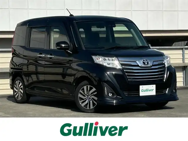 トヨタ ルーミー カスタムG 静岡県 2019(令1)年 3.9万km ブラックマイカメタリック スマートアシスト/純正オーディオ/ＡＵＸ/クルーズコントロール/両側電動スライド/パーキングセンサー/アイドリングストップ/オートライト/オートハイビーム/ＬＥＤヘッドライト/フォグランプ/スマートキー/プッシュスタート/純正14AW