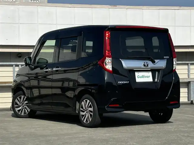 トヨタ ルーミー カスタムG 静岡県 2019(令1)年 3.9万km ブラックマイカメタリック スマートアシスト/純正オーディオ/ＡＵＸ/クルーズコントロール/両側電動スライド/パーキングセンサー/アイドリングストップ/オートライト/オートハイビーム/ＬＥＤヘッドライト/フォグランプ/スマートキー/プッシュスタート/純正14AW