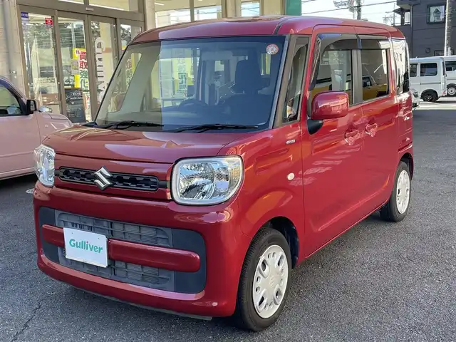 スズキ スペーシア HYBRID G 静岡県 2018(平30)年 3.3万km フェニックスレッドパール ワンオーナー/純正ナビ/ワンセグTV/CD/SD/両側スライドドア/オートライト/純正フロアマット/純正ドアバイザー/スマートキー/保証書/取扱説明書/ナビ取扱説明書/R2/7点検記録簿有