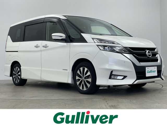 日産 セレナ ハイウェイスターVセレクションⅡ 鹿児島県 2018(平30)年 7.8万km ブリリアントホワイトパール ワンオーナー/純正ナビ/（CD/DVD/BT/フルセグTV）/純正フリップダウンモニター/両側パワースライドドア/アラウンドビューモニター/クルーズコントロール/エマージェンシーブレーキ/レーンディパーチャーアシスト/革調シートカバー/後席サンシェード/純正フロアマット/純正アルミホイール/取説、保証書
