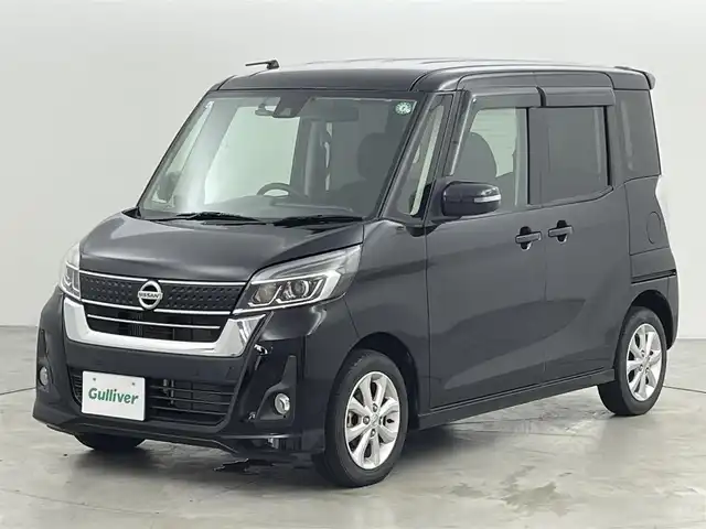 日産 デイズ ルークス ハイウェイスター Xターボ 福岡県 2019(令1)年 2万km ブラック 純正ナビ（ＢＴ，フルセグＴＶ）　/アラウンドビューモニター　/ＥＴＣ　/前後ドライブレコーダー　/コーナーセンサー　/衝突軽減ブレーキ　/レーンキープ　/片側電動スライドドア　/純正１４インチＡＷ　/ＬＥＤヘッドライト