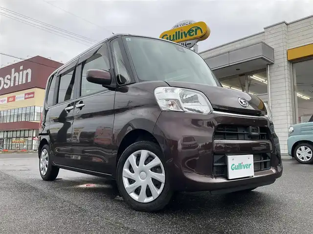 ダイハツ タント X SAⅡ 滋賀県 2015(平27)年 4.1万km プラムブラウンクリスタルマイカ 車検令和8年8月まで/片側パワースライドドア/純正ナビゲーション（NMCK-W65D）/・ワンセグTV/・CD/・USB/バックカメラ/ステアリングリモコン/・オーディオ操作/スペアキー/取扱説明書/保証書